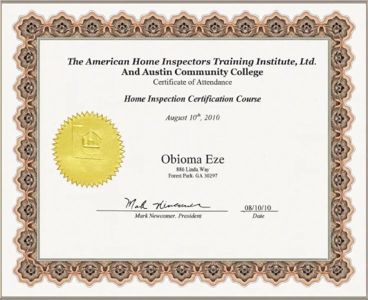 Property Inspector in Powder Springs, GA - Certificate Property Inspector in Powder Springs, GA - Certificate